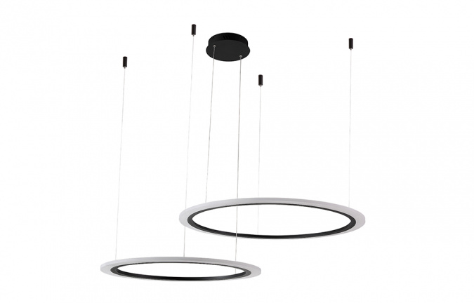Люстра Crystal Lux MANZANA SP53W LED D600+800 BLACK фото 2